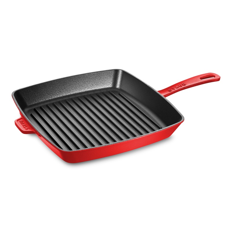 Staub 12″ Cherry Red Square Grill Pan