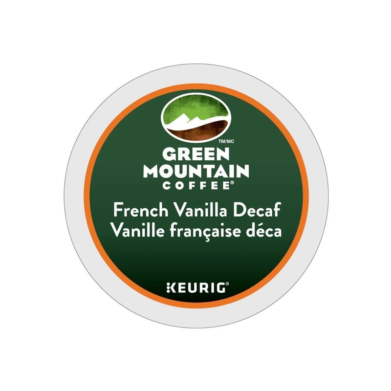 Green Mountain Decaf French Vanilla K-Cup Pods | Best Before Oct 5, 2024 (Case of 96)