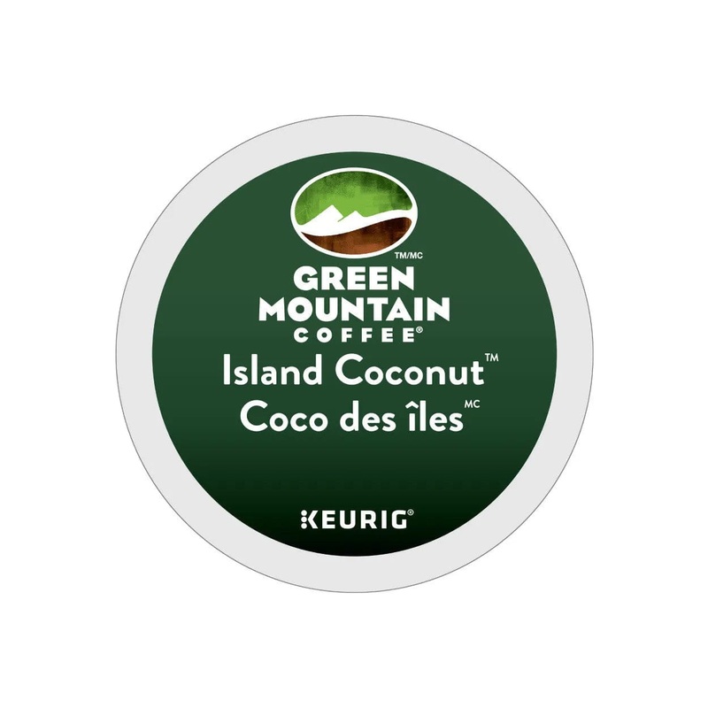 Green Mountain Island Coconut K-Cup Recyclable Pods (Box of 24) – Best Before Oct 30, 2023