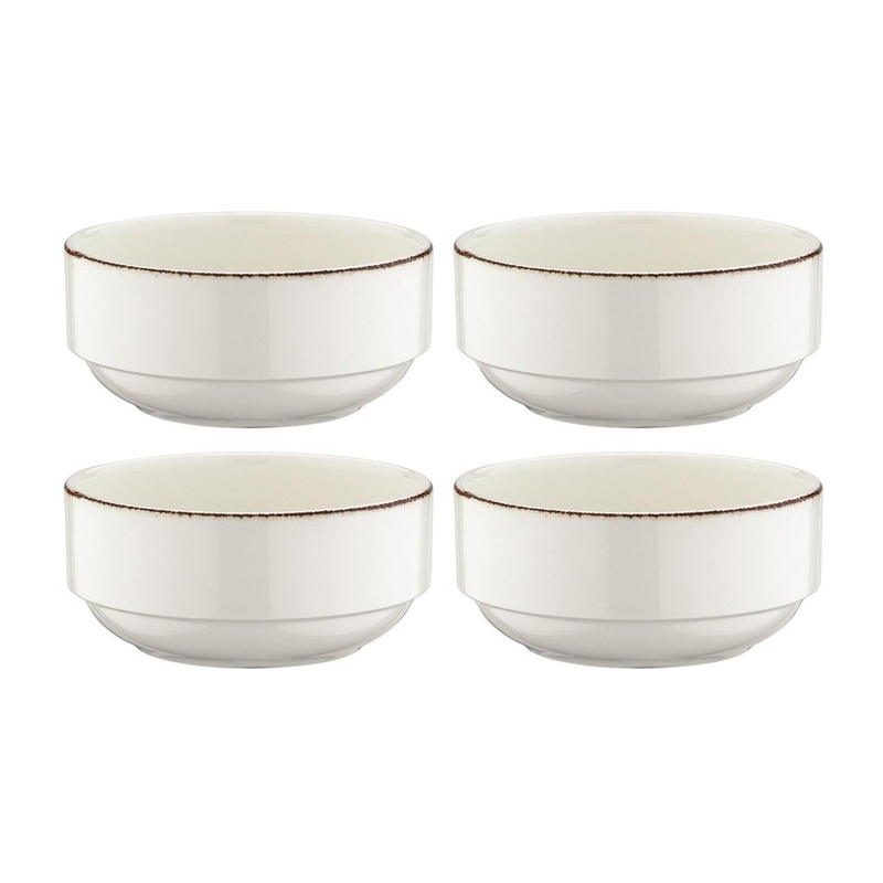 Retro dia.5.5″ h:2.5″ 17 oz. Round Decorated Porcelain Bowl (Set of 4)