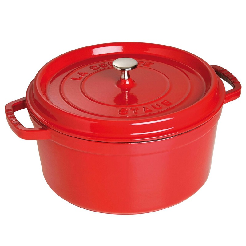 Staub Cast Iron Cherry Round Cocotte, 9-Quart