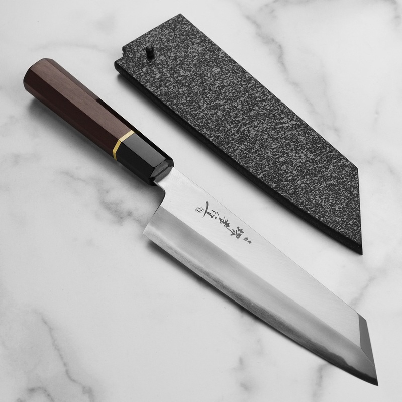 Takayuki x Itsuo Doi Homura SP Aogami #2 8.9″ Kengata Gyuto with Saya