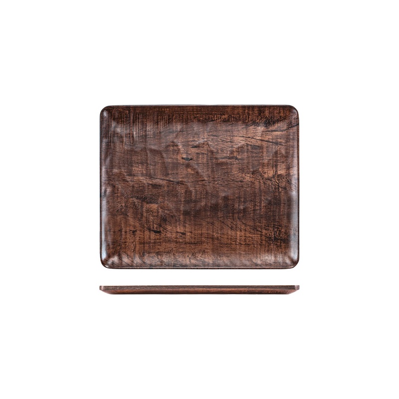Turgla Composite 12.75″ x 10.5″ x h:0.5″ Rectangular Brown Composite Platter