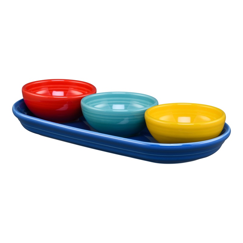 Vibrant Mixed Colors 4-Piece Condiment Set