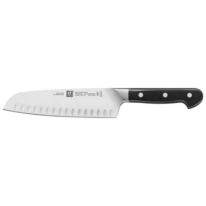 Zwilling Pro Stainless Steel Hollow Edge Santoku Knife, 7-Inches