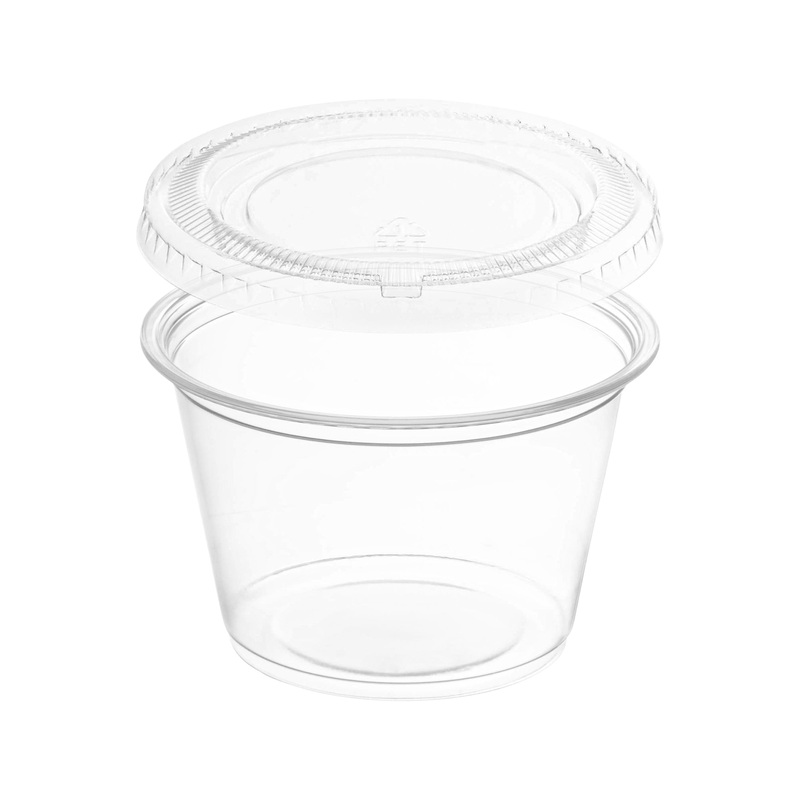 2.5 oz Clear Plastic Disposable Souffle Cups with Lids