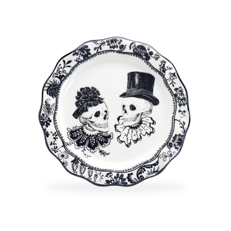 8.5″ Halloween Victorian Skulls Dessert/Salad Plate