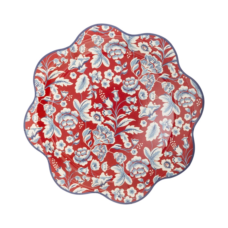 Hamptons Floral Wave Paper Plate