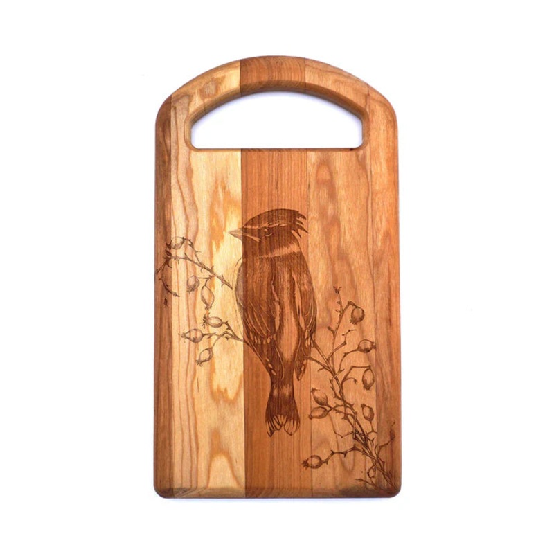 JK Adams Laura Zindel Cherry Small Serving Board with Oval Handle