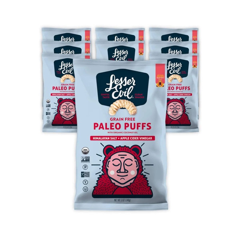 LesserEvil Himalayan Salt + Apple Cider Vinegar Paleo Puffs 5oz (Case of 9 Bags)