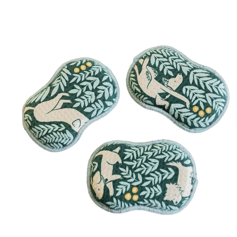 Reusable Sponges (Set of 3) – Teal Nuthatch Dog Park