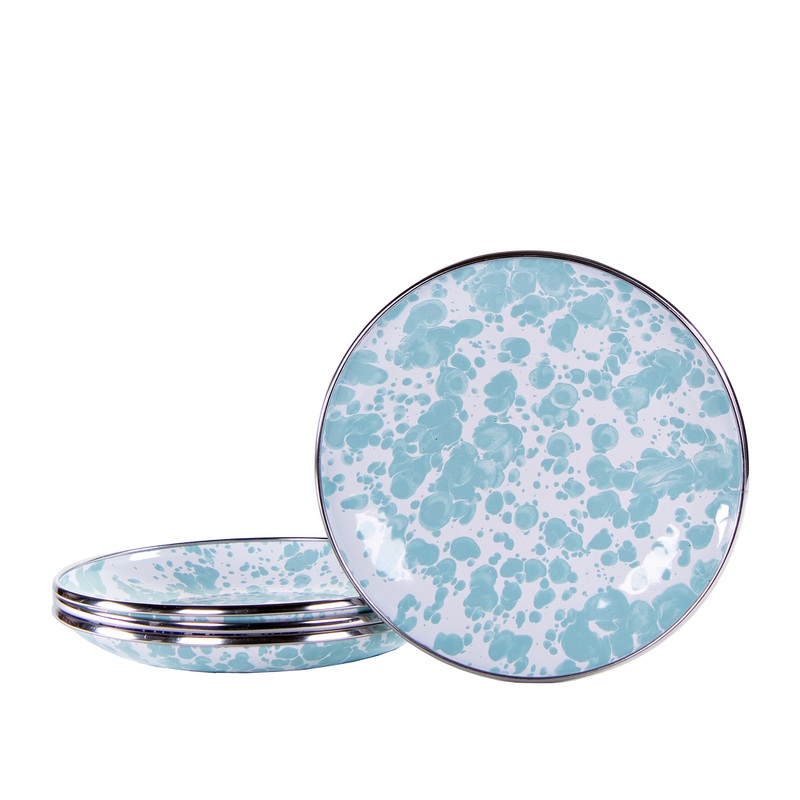 Sea Glass Swirl Appetizer Plates- Set of 4