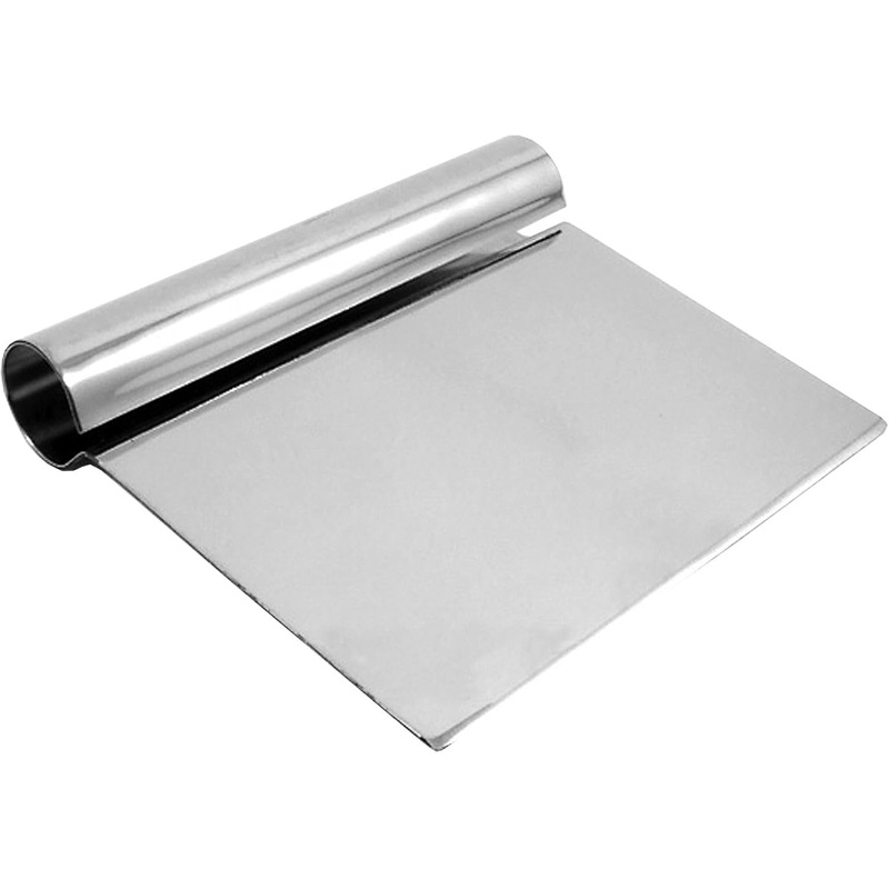 5-1/4″ x 4-1/4″ Stainless Steel Dough Scraper with Rolled Steel Handle – Multipurpose Food Scrappers Dough Cutter for Bread Dough Cake Fondant Icing Baking Cooking