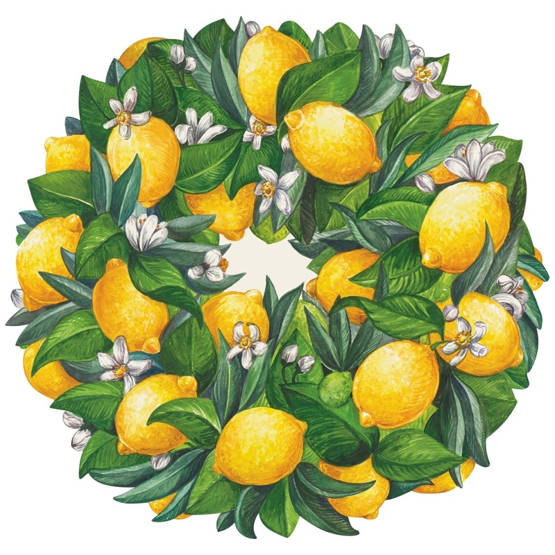 Hester & Cook Die-cut Lemon Wreath Placemat