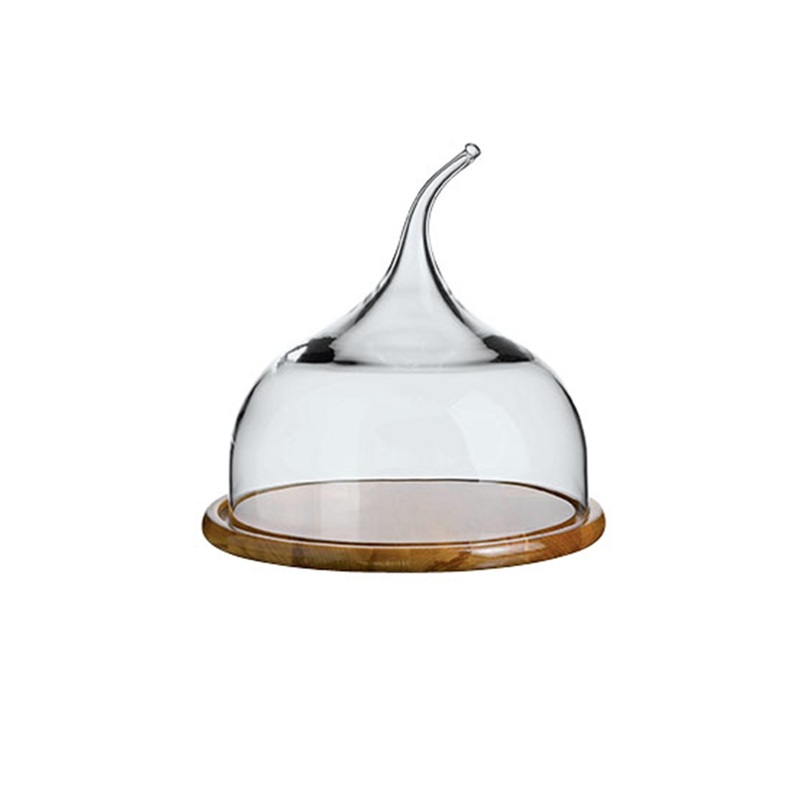 Senses Large Glass Dome with Wood Base