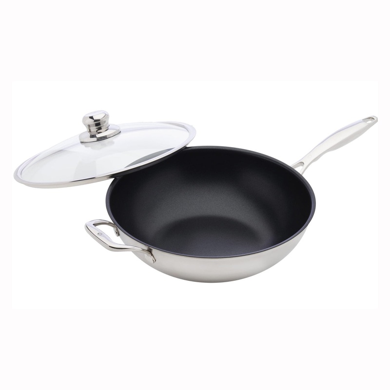 Swiss Diamond – 12.5″ Nonstick Clad Wok w/Glass Lid
