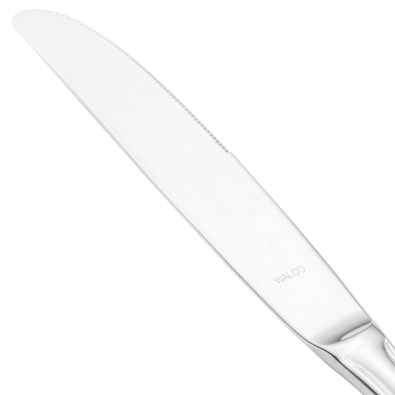 Walco 96451 Ultra 9 1/4″ 18/10 Stainless Steel Extra Heavy Weight Solid Handle European Table Knife – 12/Pack