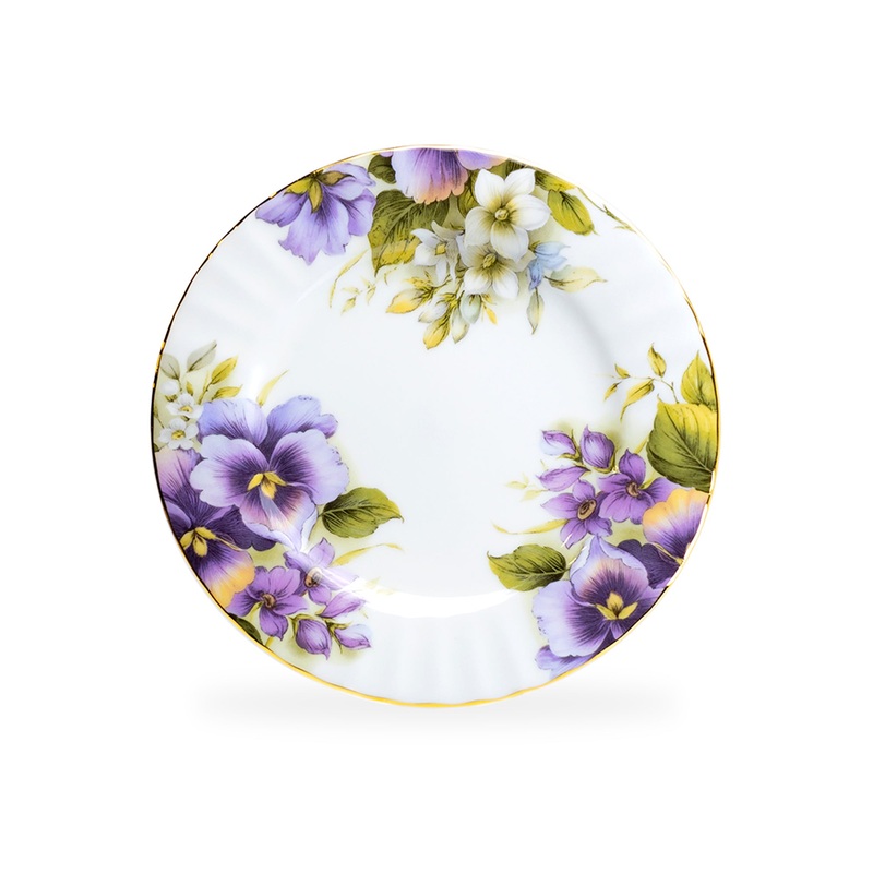 7.75″ Pansy Bone China Dessert Plate