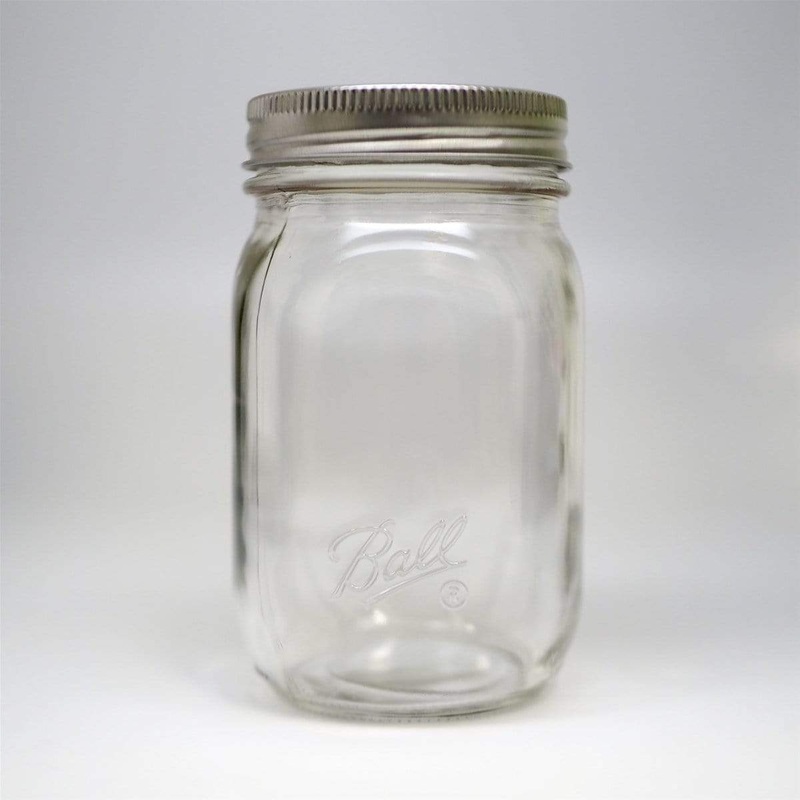Ball Smooth Sided Regular Mouth Pint Mason Jar with Lid (Set of 12)