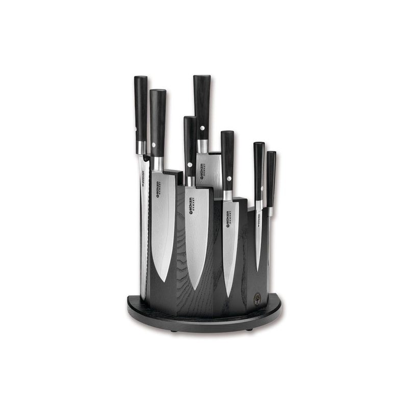Boker Damascus Black 8 Pc. Knife Block Set