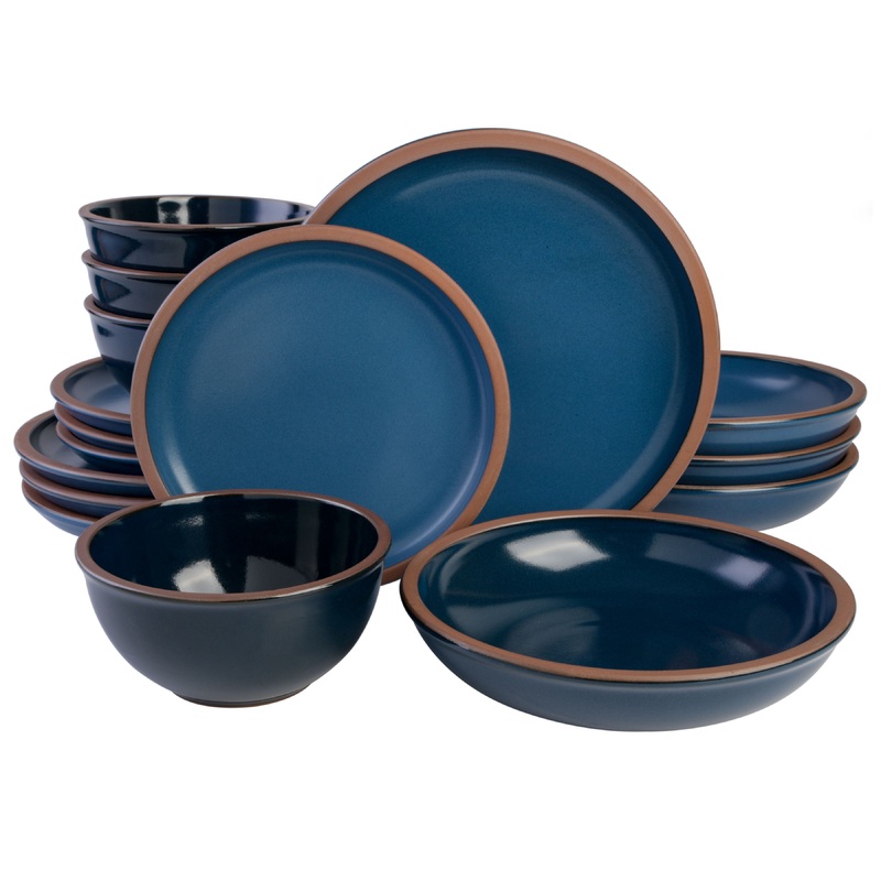 Gibson Elite Lagos 16-Piece Double Bowl Terracotta Dinnerware Set