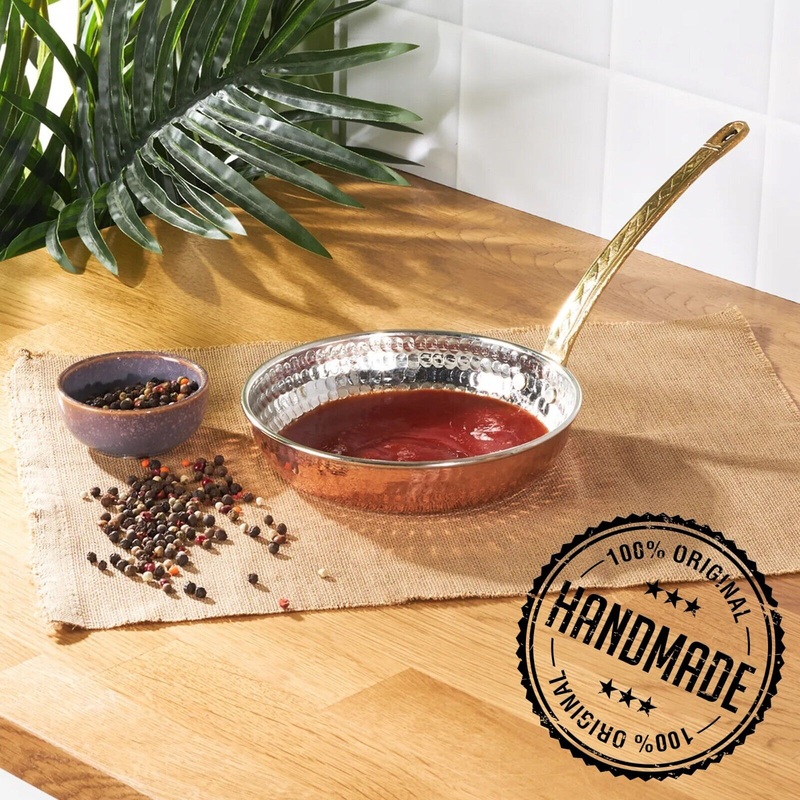 Pure Copper Saut Egg Omelet Pan with Handle, Skillet