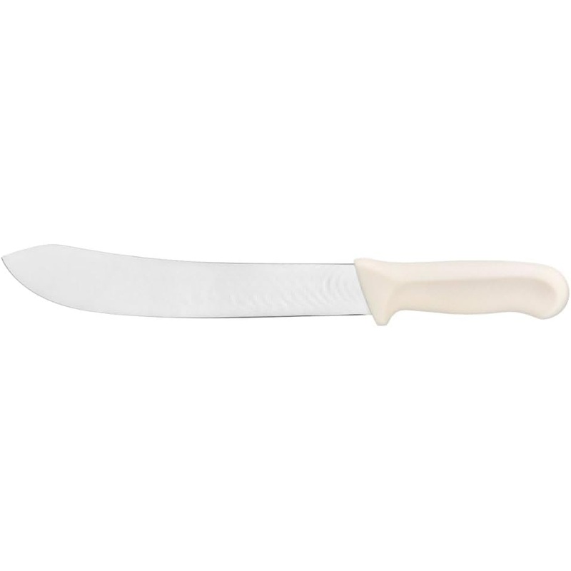 12″ Blade German Steel  Knife  with White Polypropylene Handle- Razor Sharp Multipurpose Carving Knife Kitchen Chef Knife for Bread Meat Vegetable Poultry Cutting