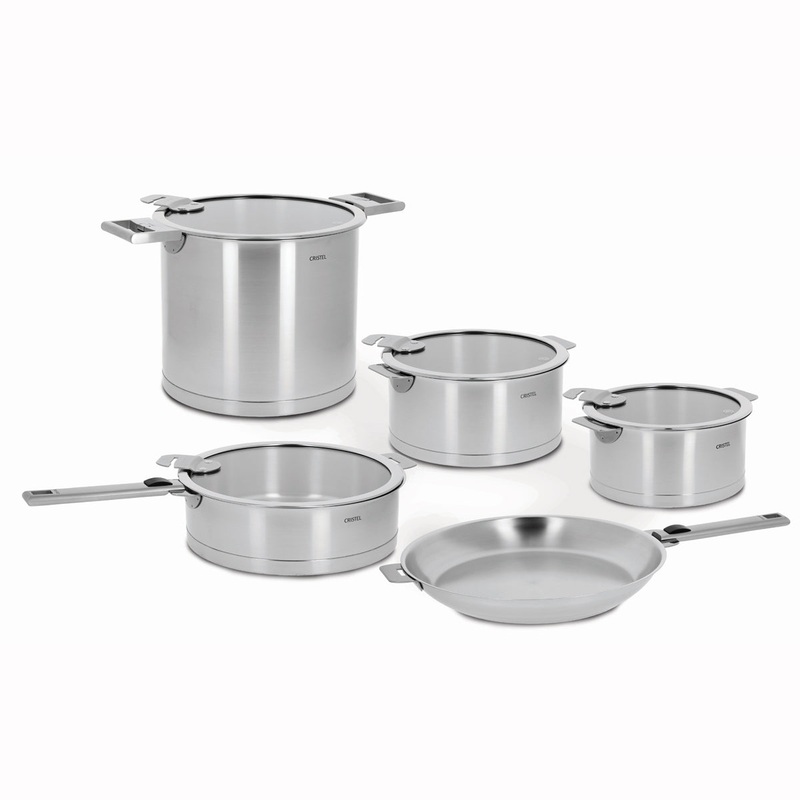 Cristel Strate Removable Handle – 13 Pc. Stainless Steel Cookware Set