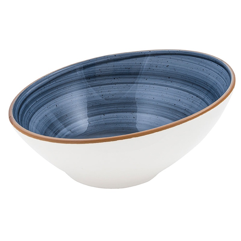 Dusk dia.8.75″ h:3″ 29 oz. Round Blue Porcelain Bowl