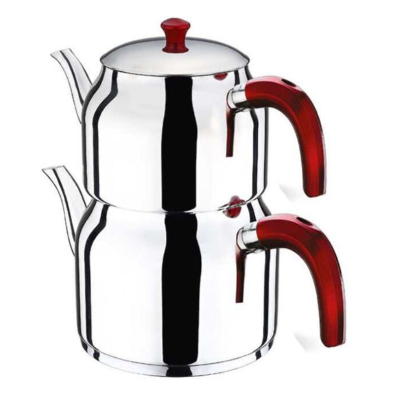 Akdeniz Turkish Tea Pot, Stainless Steel Self-Strainer Tea Kettle