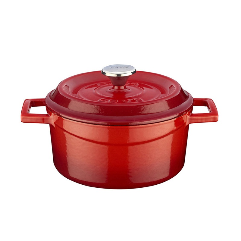 Cast Iron dia.5″ h:2.5″ 18 oz. Round Red Cast Iron Dutch Oven