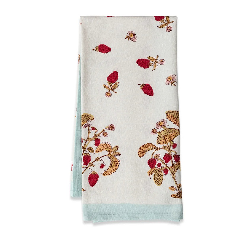 Couleur Nature Strawberry Blue Tea Towel