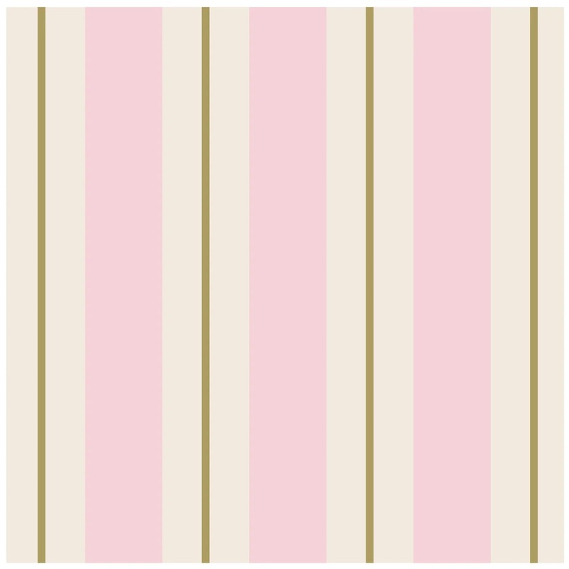 Hester & Cook Pink & Gold Awning Stripe Cocktail