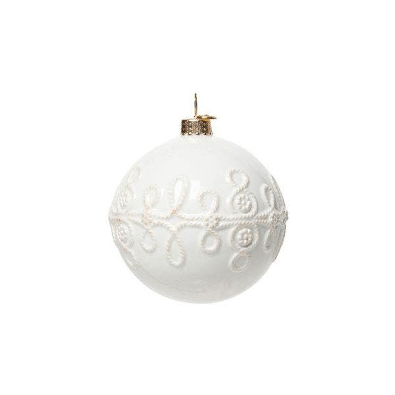 Juliska Berry & Thread Landriana Ceramic Ball Ornament – Whitewash