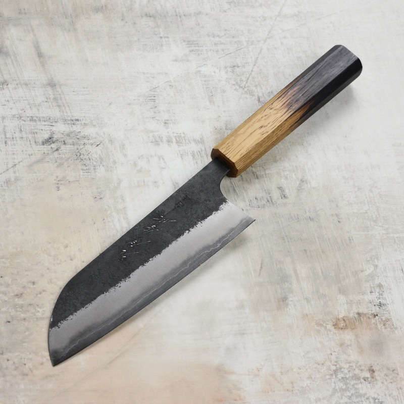 Matsubara Shirogami #1 Kurouchi Stainless Clad 6.5″ Santoku