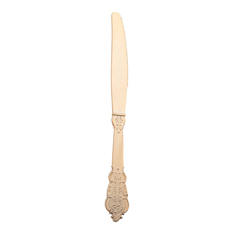 Shiny Baroque Gold Plastic Knives