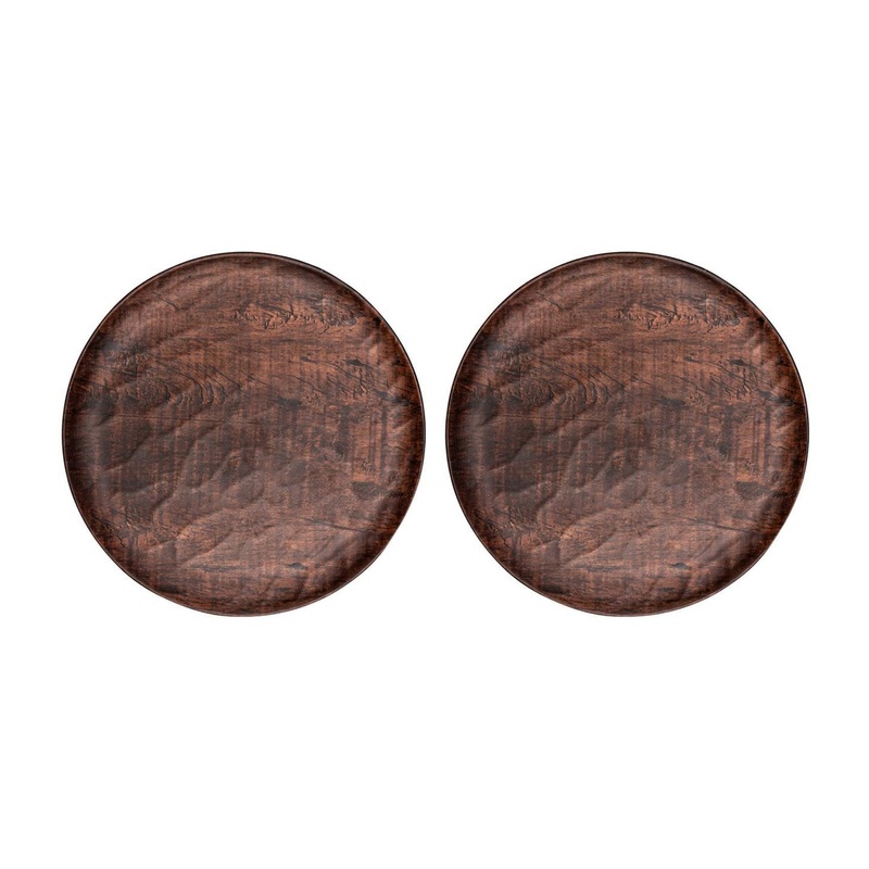 Turgla Composite dia.9.75″ Round Brown Composite Plate (Set of 2)