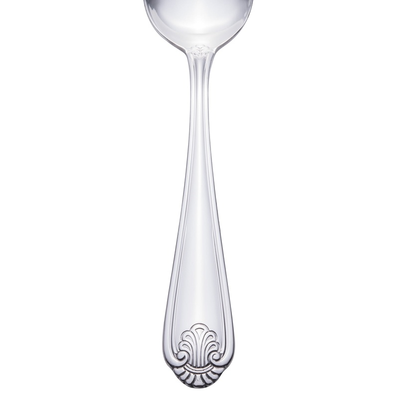 Walco 5403 Danish Pride 8 1/2″ 18/0 Stainless Steel Heavy Weight Tablespoon / Serving Spoon – 12/Pack