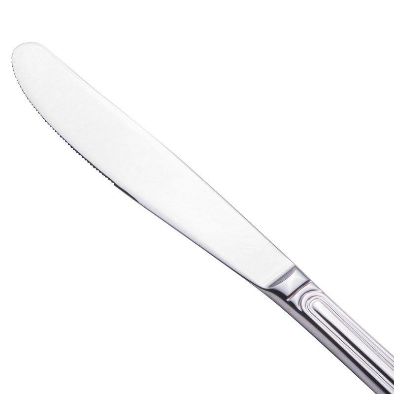 Walco 9345 Luxor 8 13/16″ 18/10 Stainless Steel Extra Heavy Weight Dinner Knife – 12/Pack