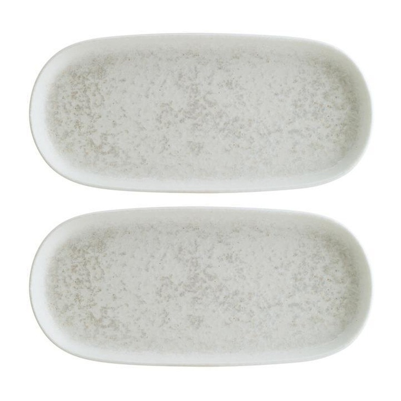 Luna 8.5″ x 4″ x h:0.75″ Oval White Porcelain Platter (Set of 2)