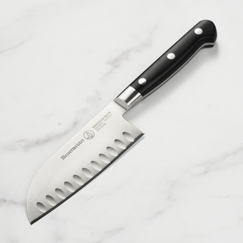 Messermeister Meridian Elite 5″ Hollow Edge Santoku Knife