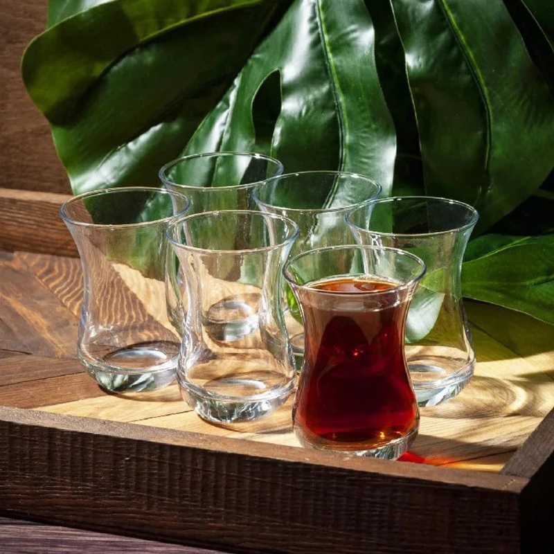 Pasabahce Aida Authentic Turkey Tea Cups Set for 6, 4 3/4 oz (160 cc)