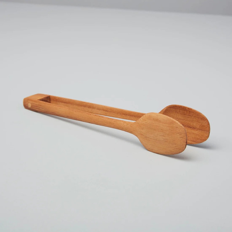 Teak Oval Tongs Small