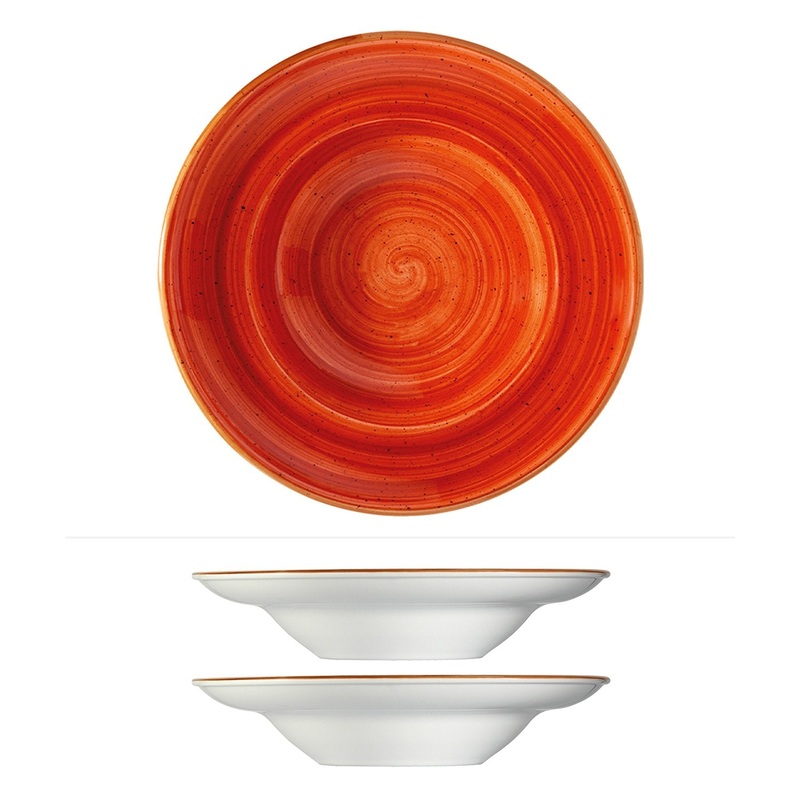 Terracota dia.9.5″ h:2″ 14 oz. Round Terracotta Porcelain Bowl (Set of 2)