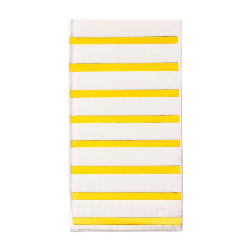 White with Gold Stripes Paper Dinner Napkins