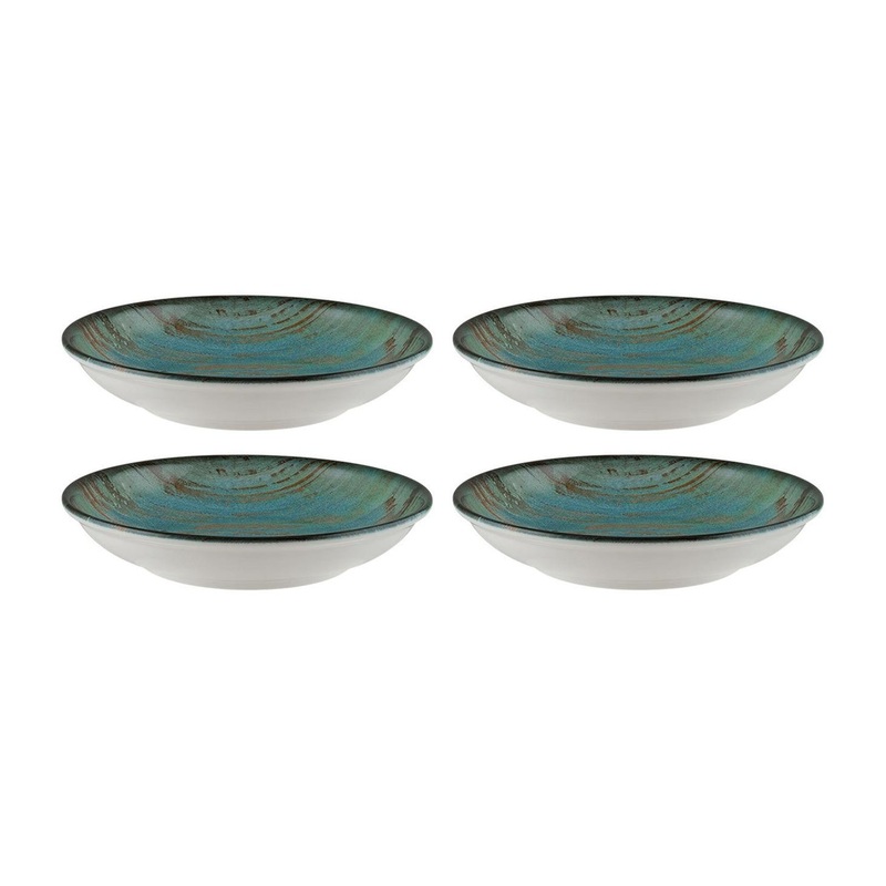 Madera dia.9″ h:2″ 34 oz. Round Decorated Porcelain Bowl (Set of 4)