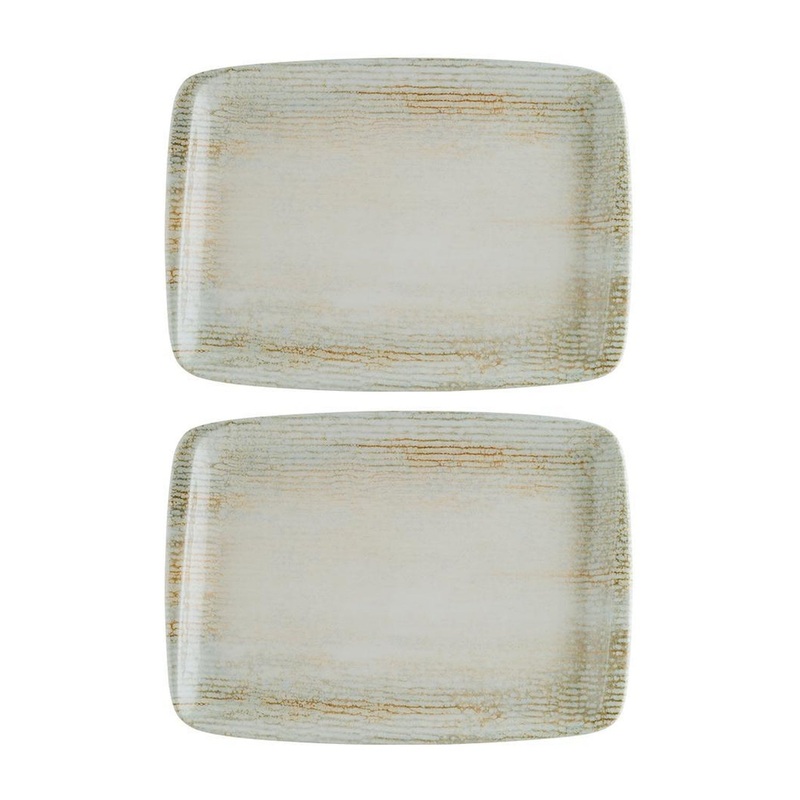 Patera 9″ x 6″ Rectangular Decorated Porcelain Plate (Set of 2)