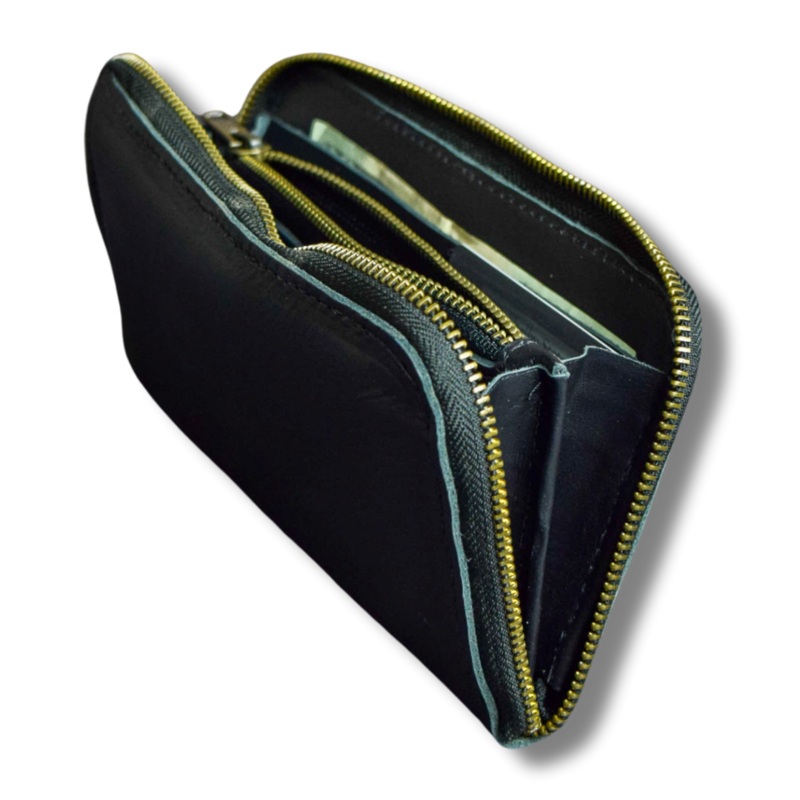 Women’s Black Leather Clutch Wallet by World Orphans