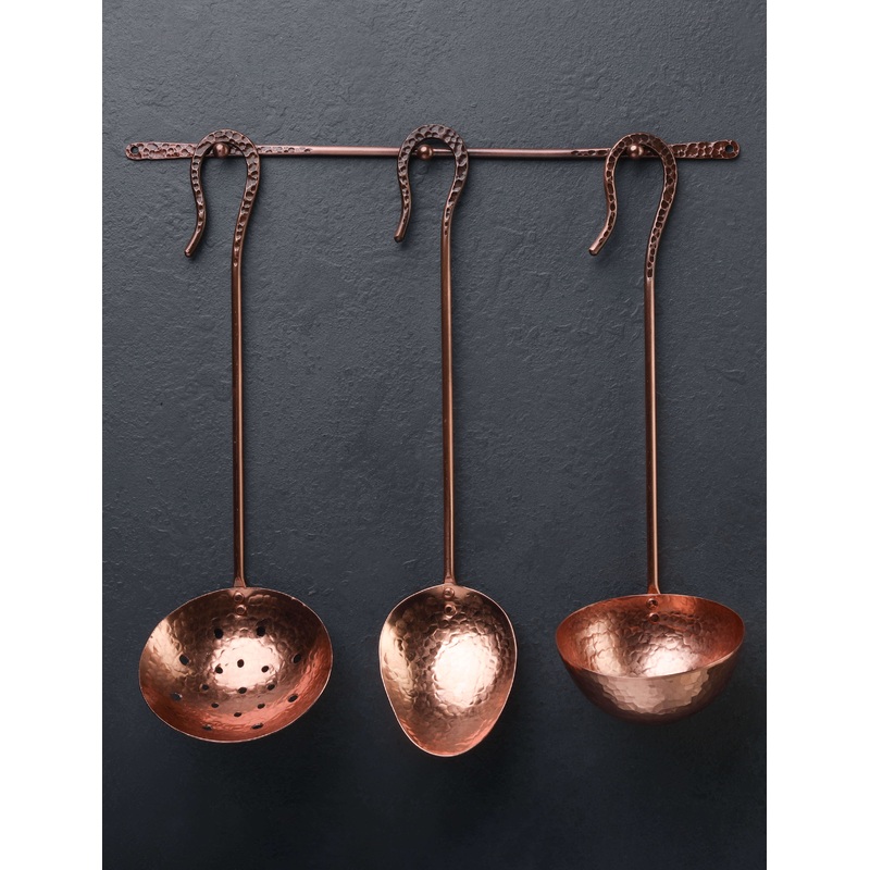 Copper Serving Set Wall Rack