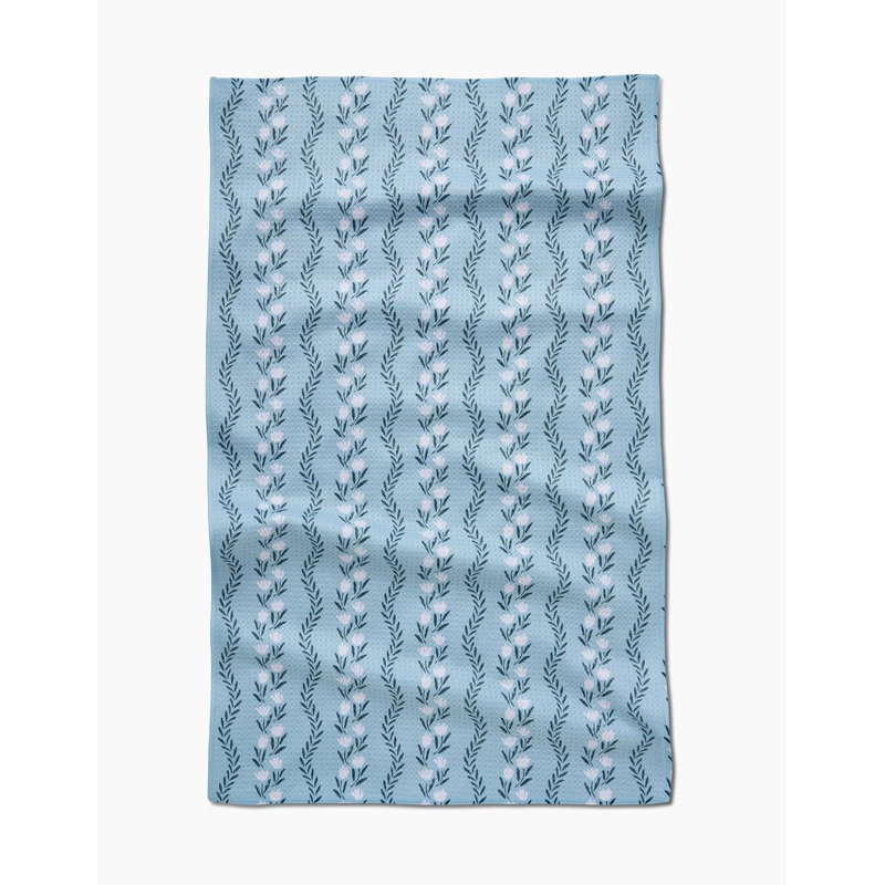 Geometry Vintage Floral Stripe Tea Towel